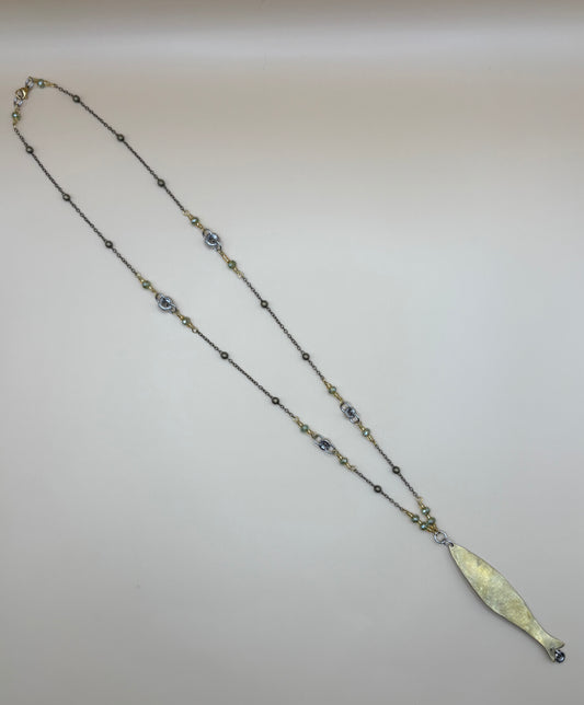Collana Sardoncino con ciondolo a pesce in ottone