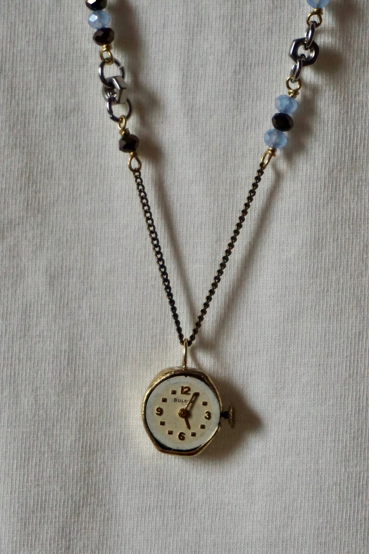 Collana MiniOrologio Azzurra