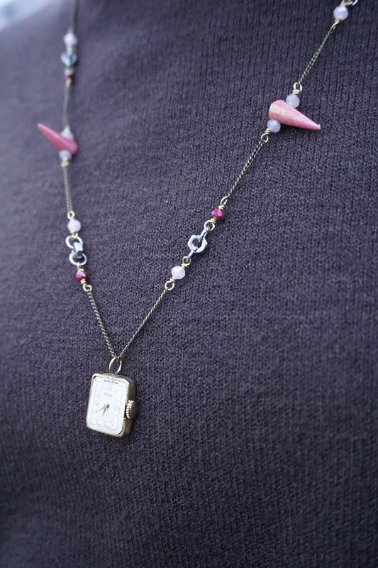 Collana MiniOrologio Rosa