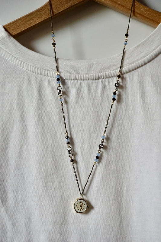 Collana MiniOrologio Azzurra